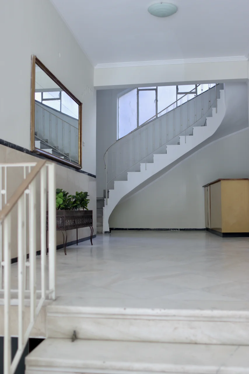 Bright shared entrance and staircase of the apartment building