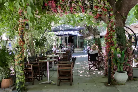 View of Svigkou square - caffe